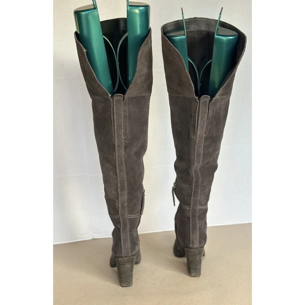 Dolce Vita Over the Knee Suede Boots Dark Gray Leather Size 6 OTK‎ 25